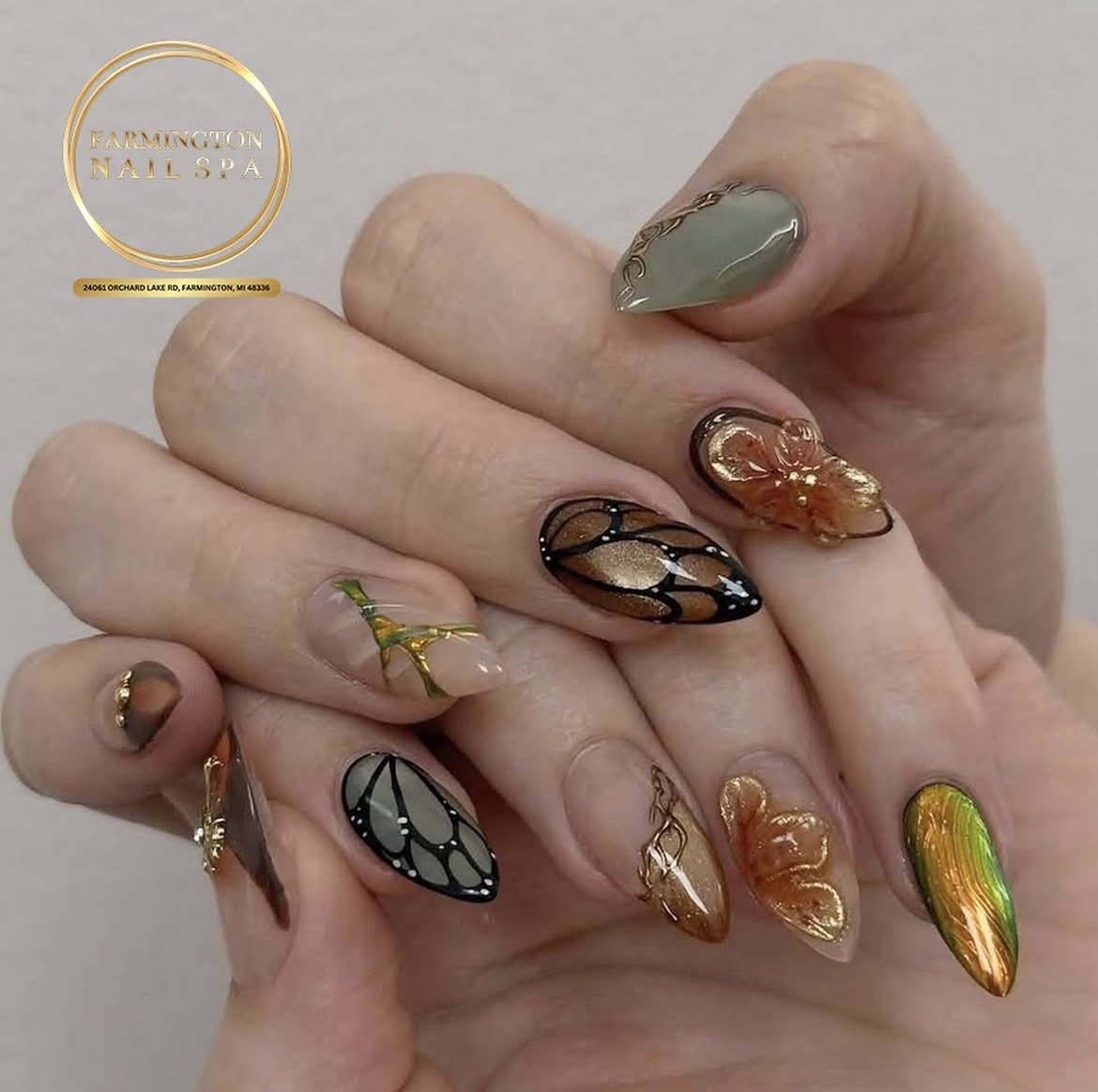 Flawless Gel-X nail extensions at Farmington Nail Spa
